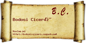Bodosi Ciceró névjegykártya